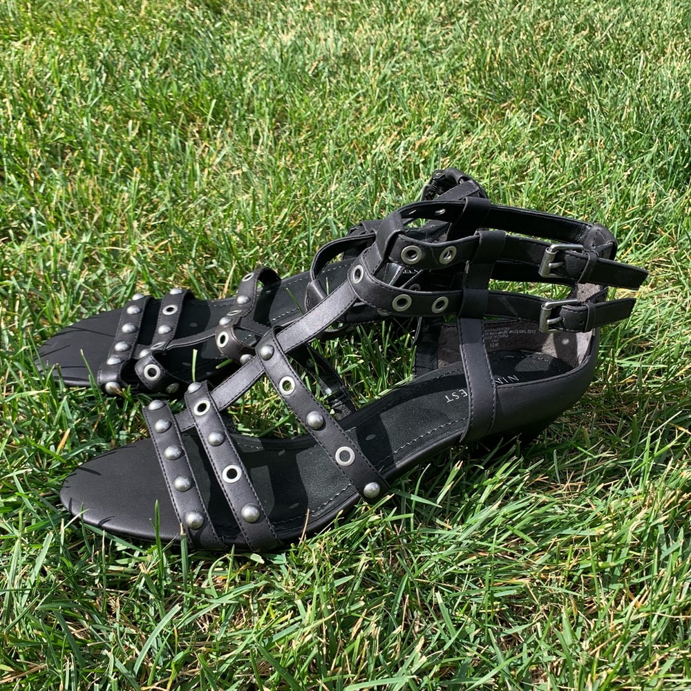 Unworn Studded Multi Strap Heeled Sandal